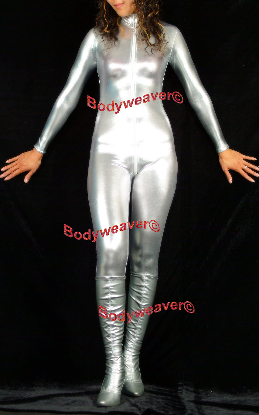 Silver Metallic Jumpsuit M02 - Click Image to Close